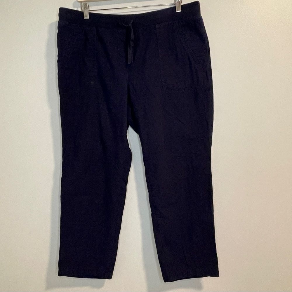 Talbots Cotton Drawstring Navy Pants Size 16